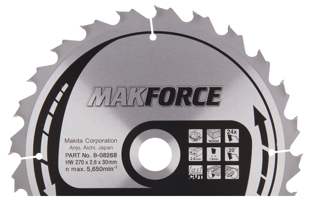 B-08268 - körfűrészlap Makforce T.C.T, 270x30mm Z24