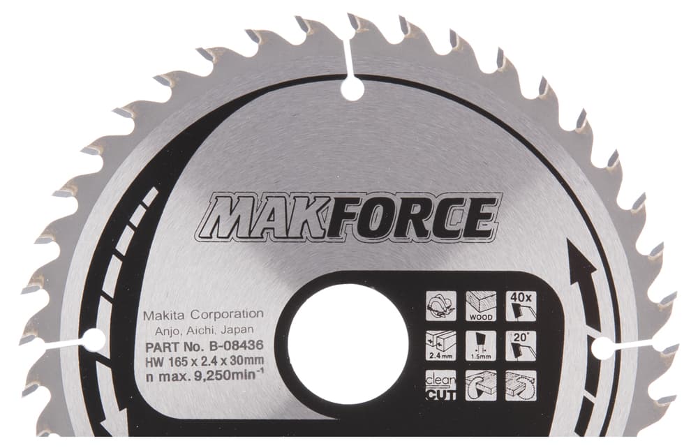 B-08436 - körfűrészlap Makforce 165x30 mm Z40