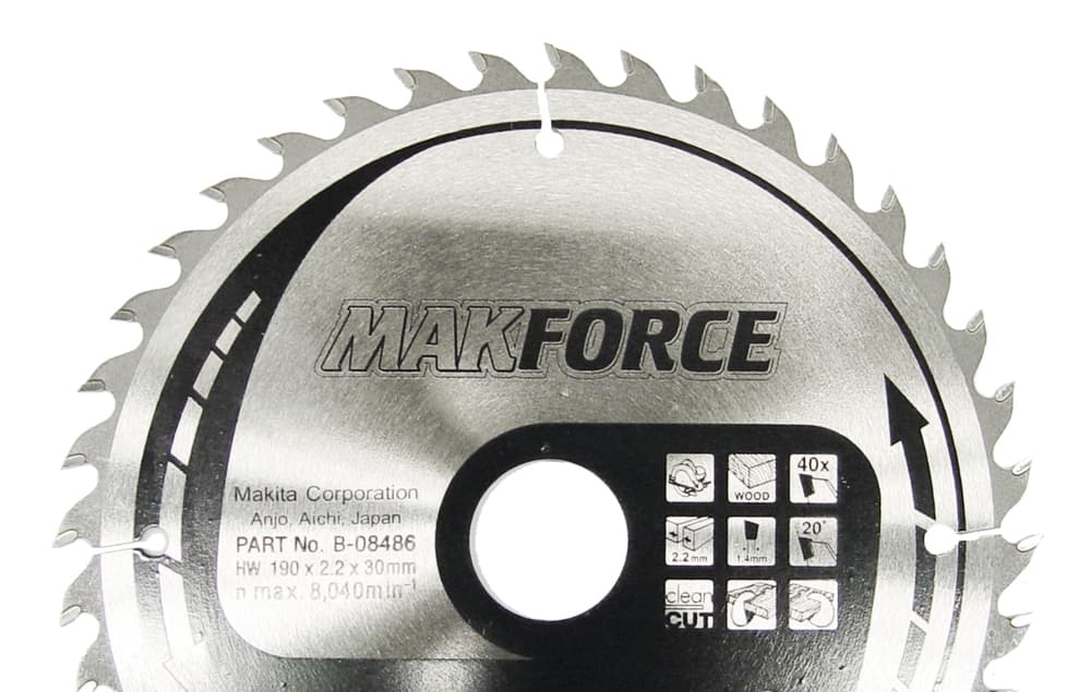 B-08486 - körfűrészlap Makforce T.C.T, 190x30mm Z40