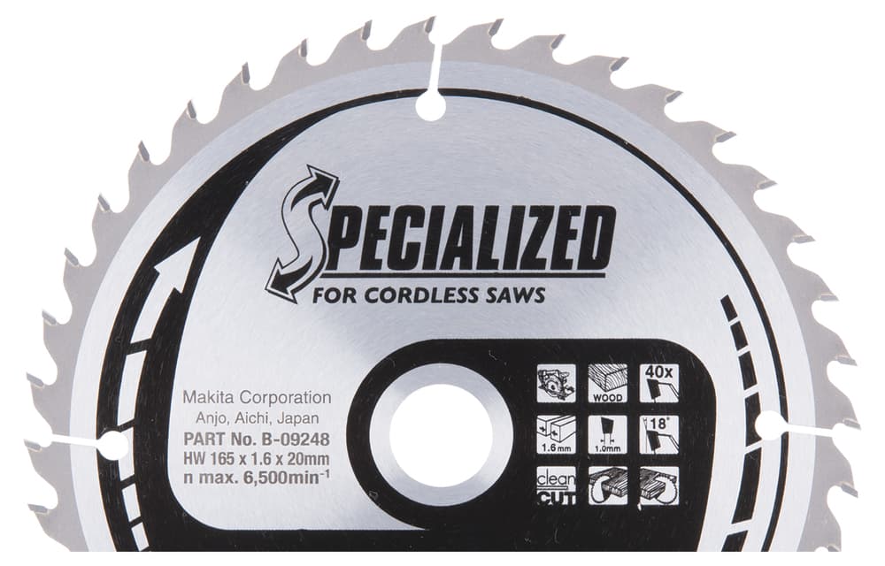B-09248 - körfűrészlap akkus T.C.T, 165x20mm Z40
