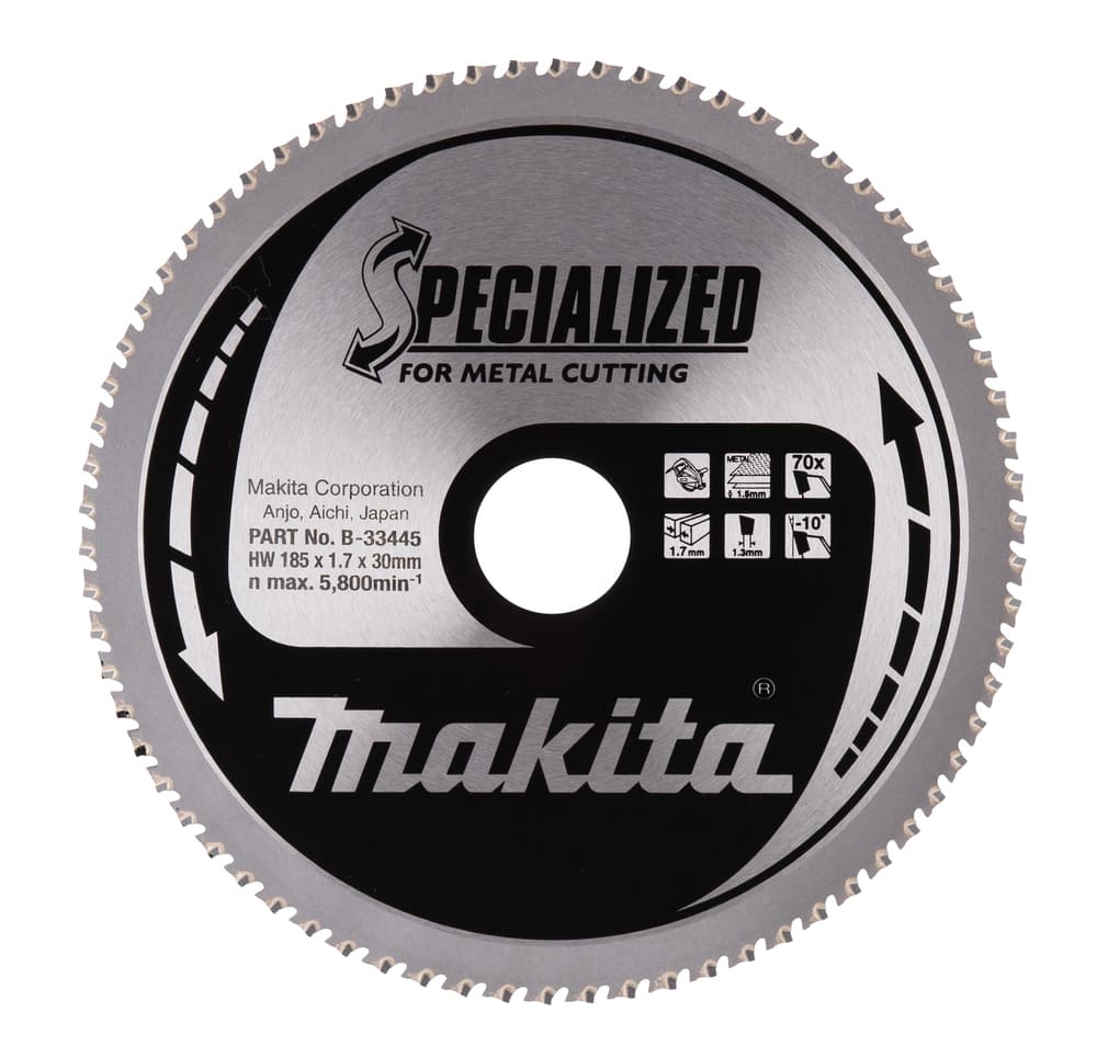 B-33445 - Circular saw blade, Specialized T.C.T, 185 x 30 mm, 70 T