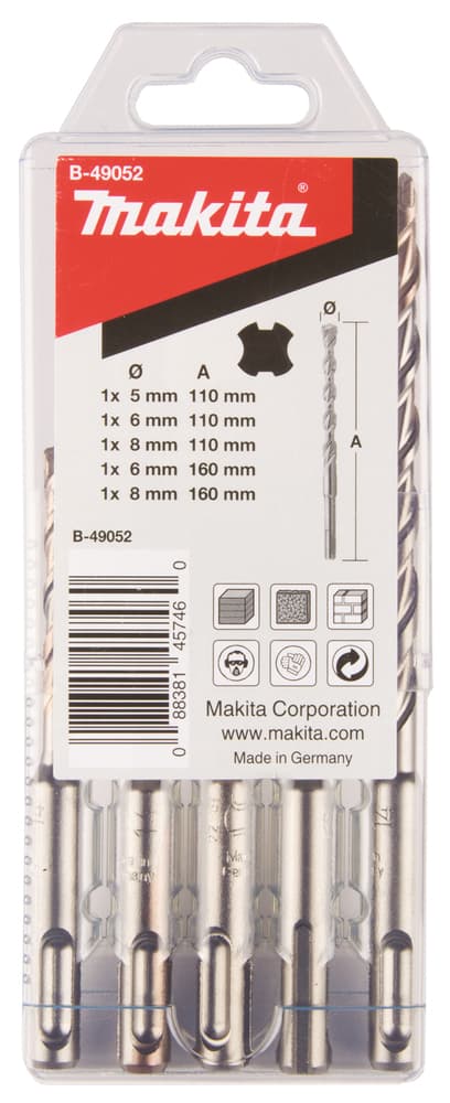 B-49052 - SDS-PLUS 4 PLUS 5x110/50; 6x110/50; 6x160/100; 8x110/50; 8x160/100