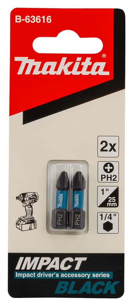 B-63616 - impact BLACK csavarbehajtó bit PH2 25mm