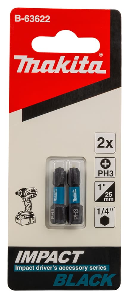 B-63622 - impact BLACK csavarbehajtó bit PH3 25mm