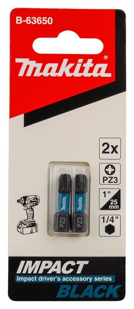 B-63650 - impact BLACK csavarbehajtó bit PZ3 25mm