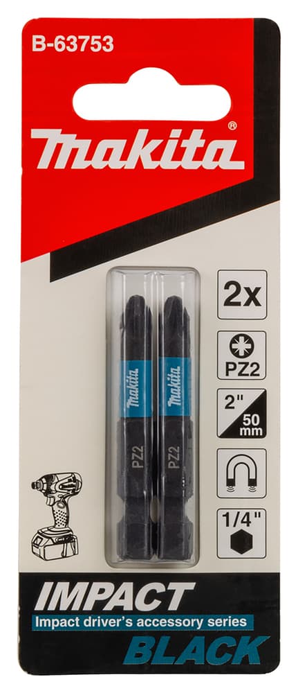 B-63753 - impact BLACK csavarbehajtó bit PZ2 50mm