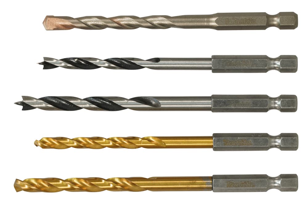 D-23759 - hatszög befogású fúrókészlet fa, fém, kőzet 5-6mm 5db-os