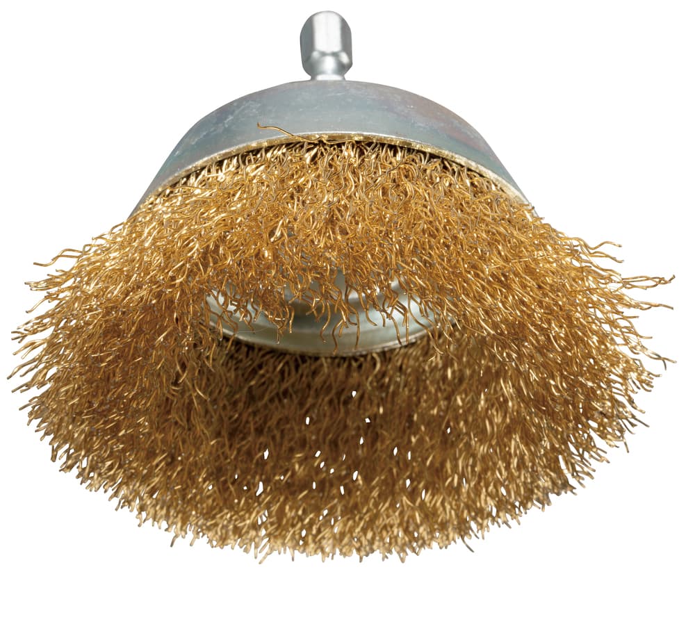 D-73639 - drótkefe csésze sárgaréz bevonattal 75mm 1/4"