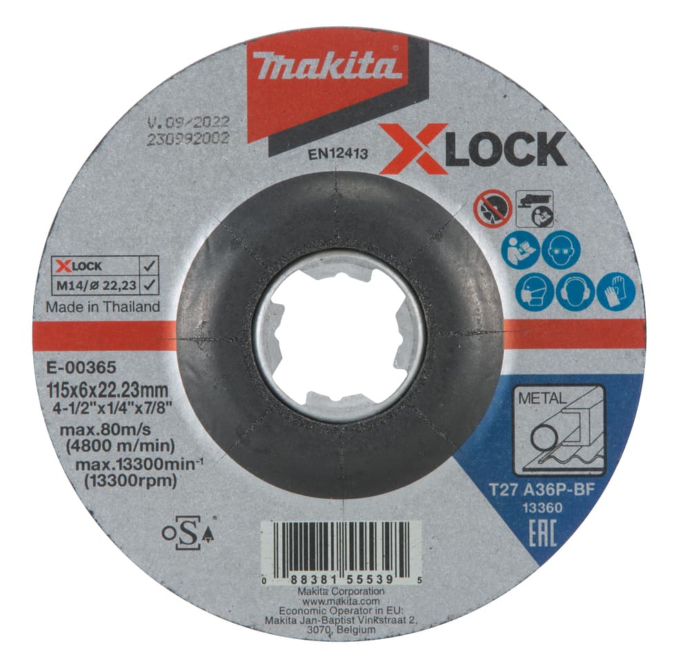 E-00365 - X-LOCK csiszolókorong ACÉL 115x6mm A36P