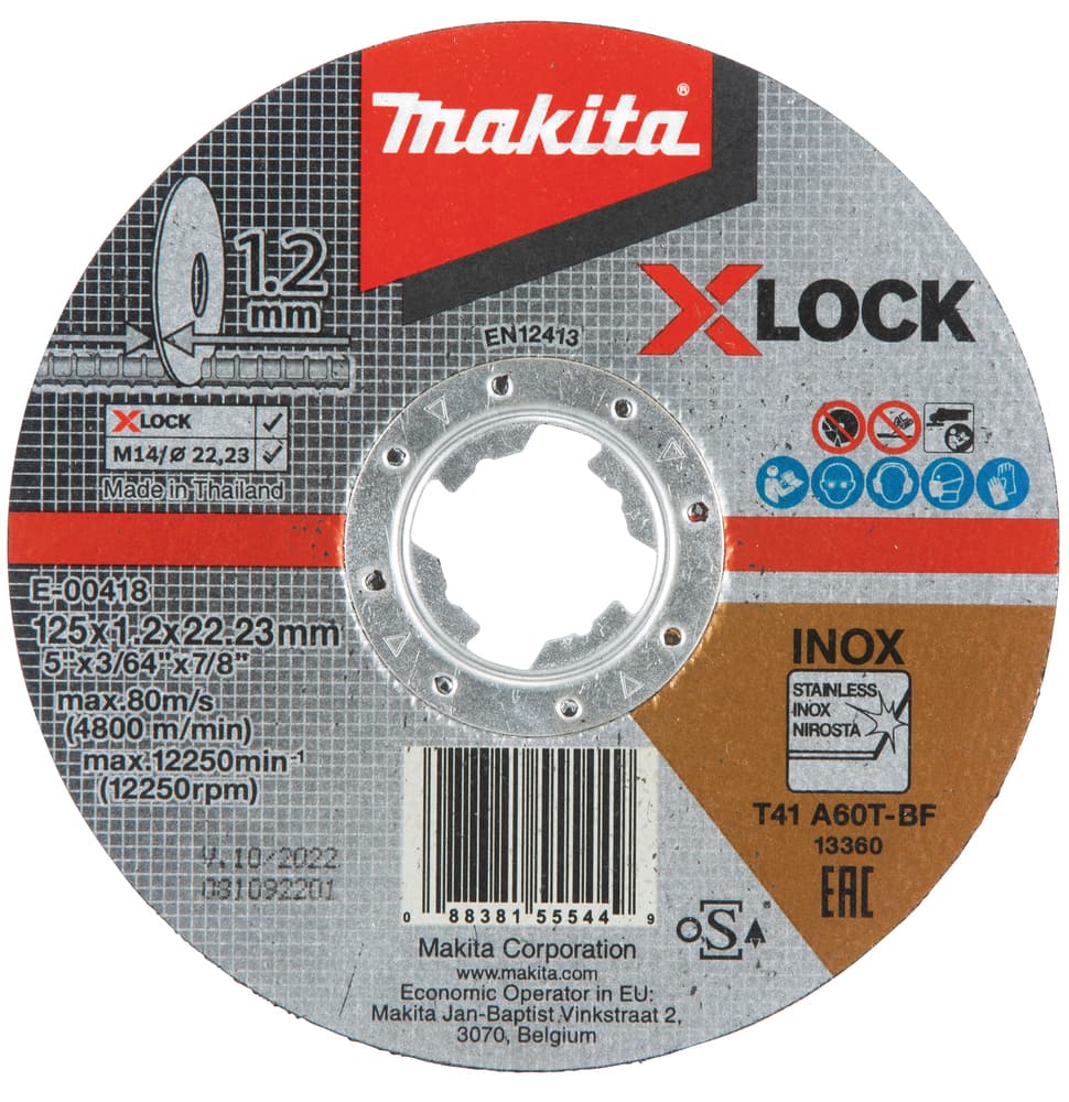E-00418 - X-LOCK vágókorong INOX 125x1.2mm A60T