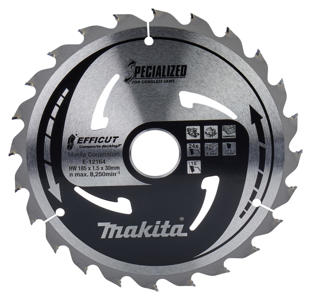 E-12164 - EFFICUT körfűrészlap 185x30 mm Z24 KOMPOZIT