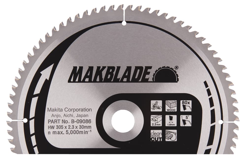 B-09086 - körfűrészlap Makblade T.C.T, 305x30mm Z80