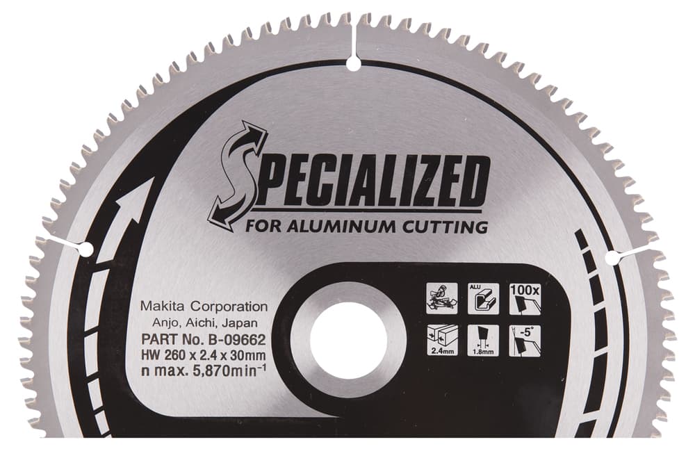 B-09662 - körfűrészlap alu T.C.T, 260x30mm Z100