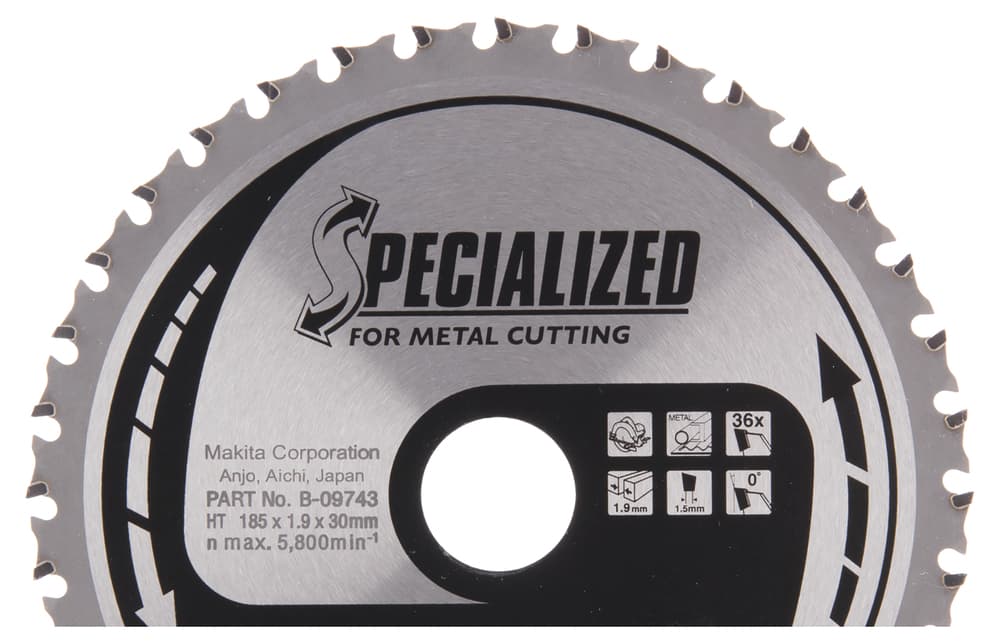 B-09743 - körfűrészlap fémre T.C.T, 185x30mm Z36