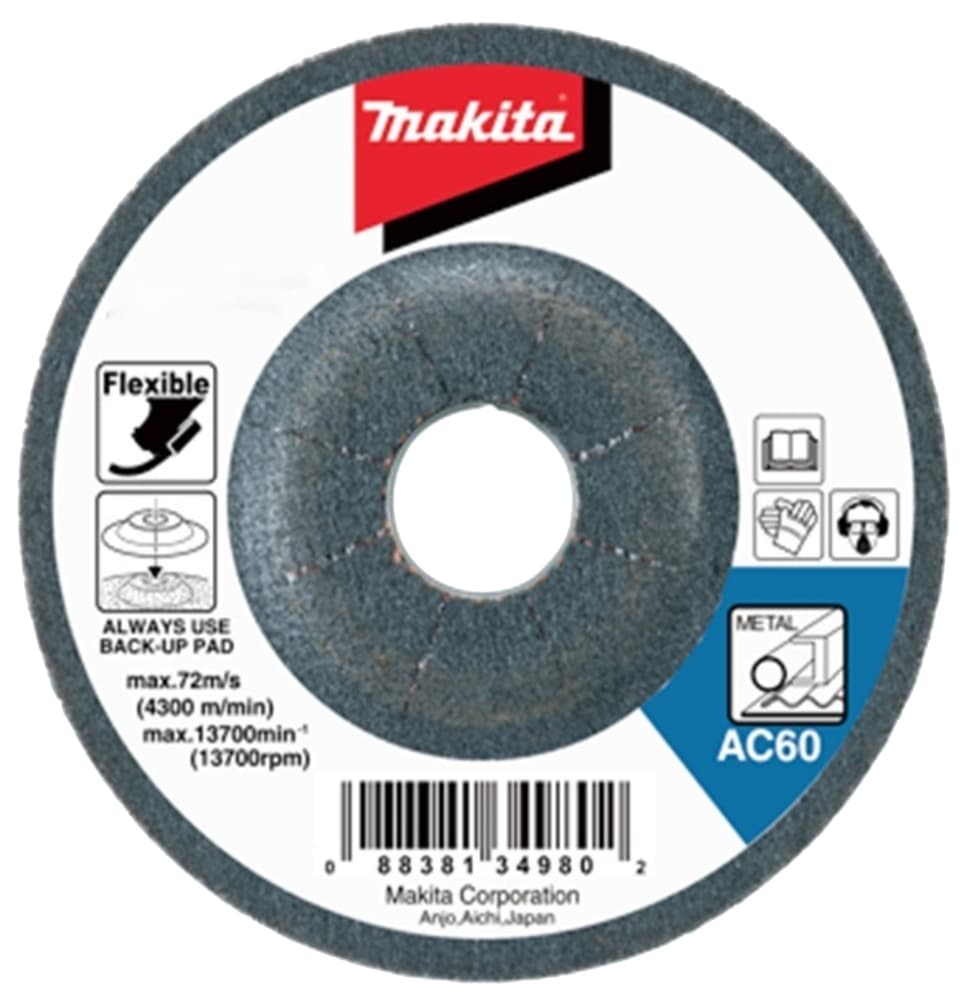 B-18340 - flexibilis csiszolótárcsa 125x3mm FÉM AC80