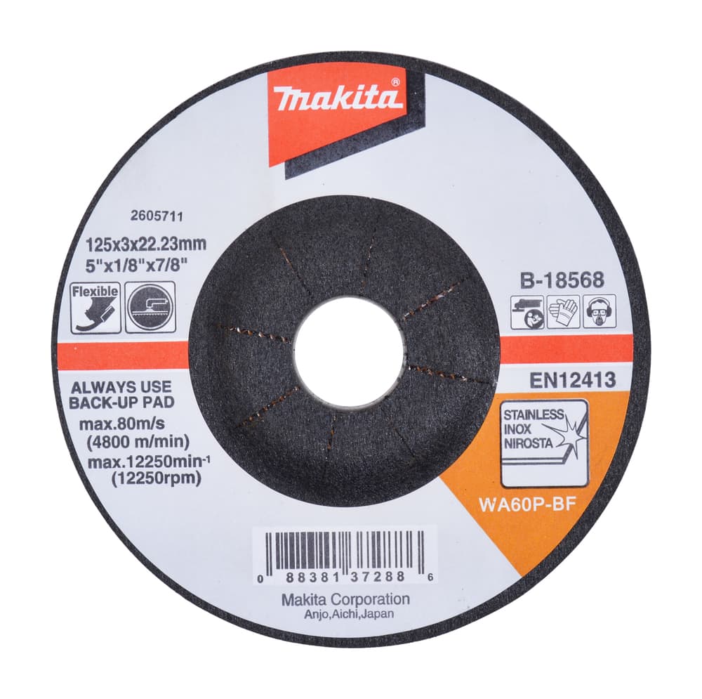 B-18568 - flexibilis csiszolótárcsa 125x3mm INOX AC60