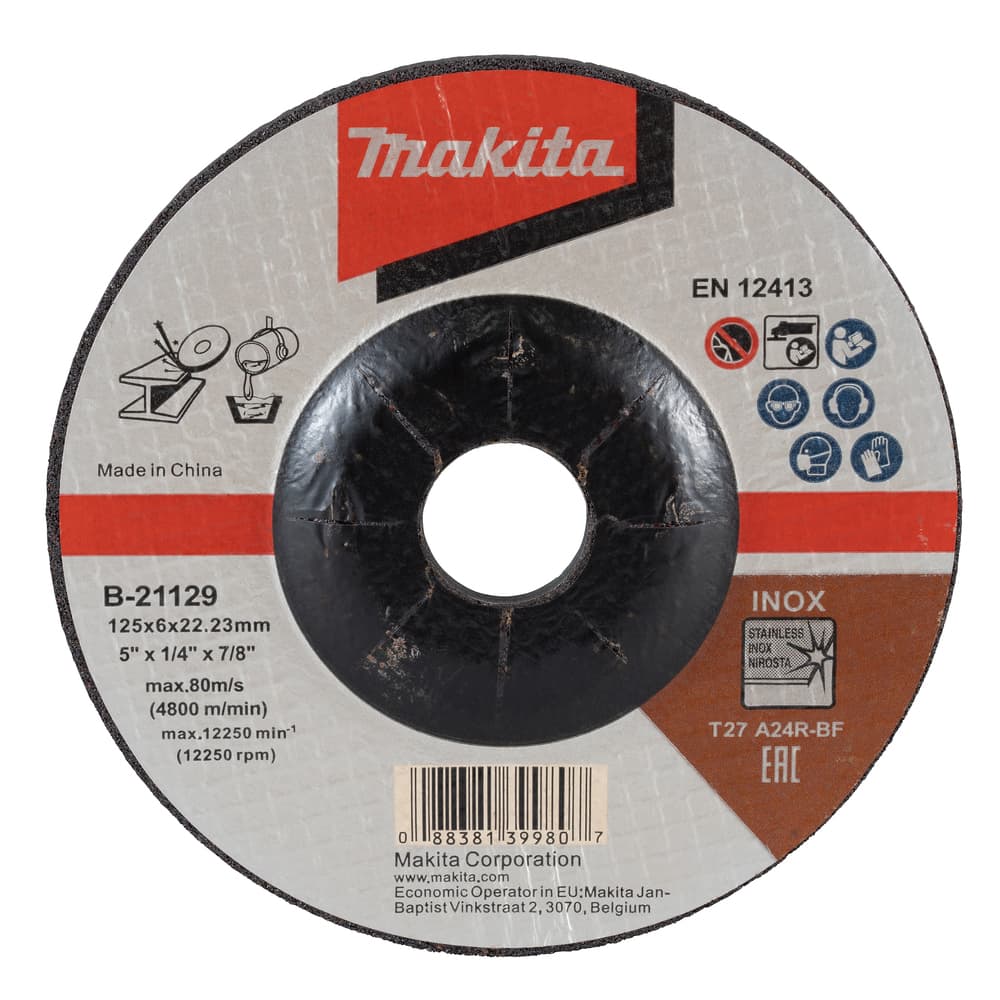 B-21129 - csiszolótárcsa INOX 125x6mm A24R