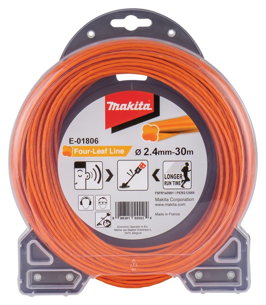 E-01806 - négylevelű damil, narancs, 2.4mm 30m